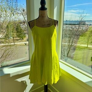 Lightweight Neon Green Spaghetti-Strap Sundress